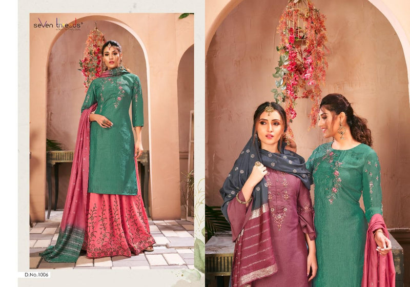 Seven Threads Crystal Italian Viscose Silk Fancy Salwar Suit