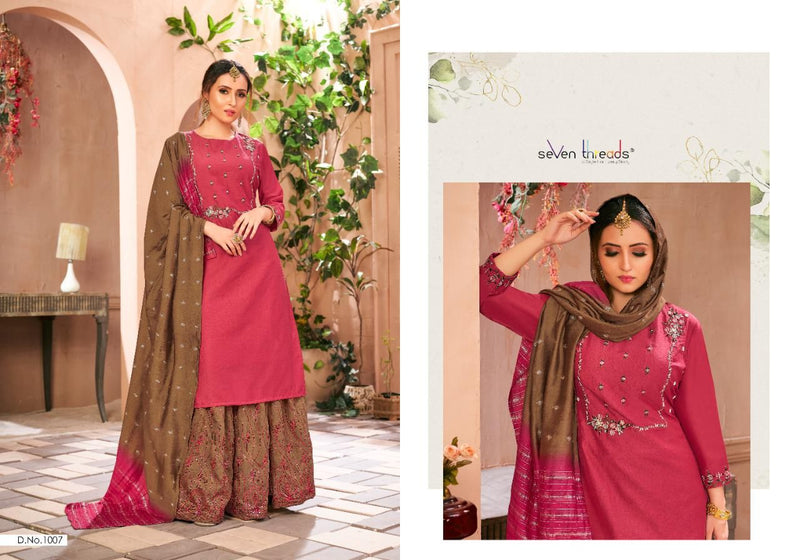 Seven Threads Crystal Italian Viscose Silk Fancy Salwar Suit