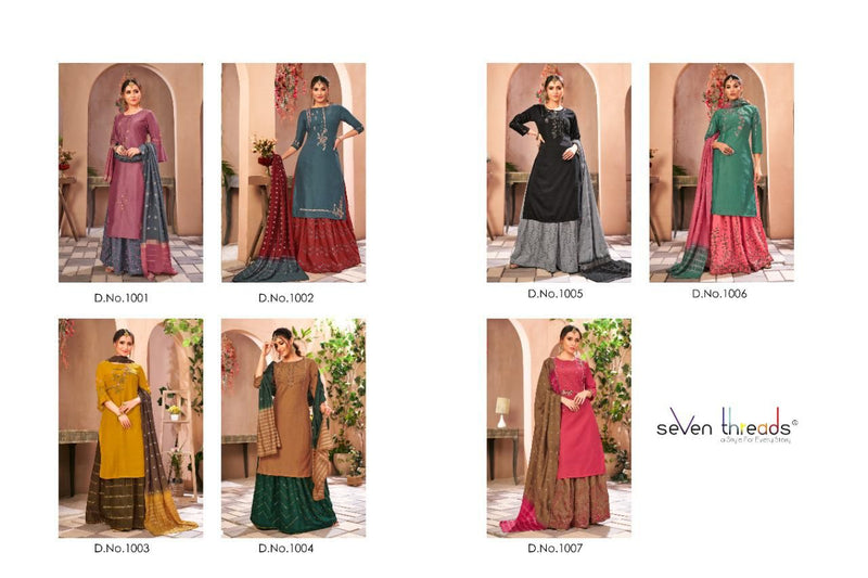 Seven Threads Crystal Italian Viscose Silk Fancy Salwar Suit