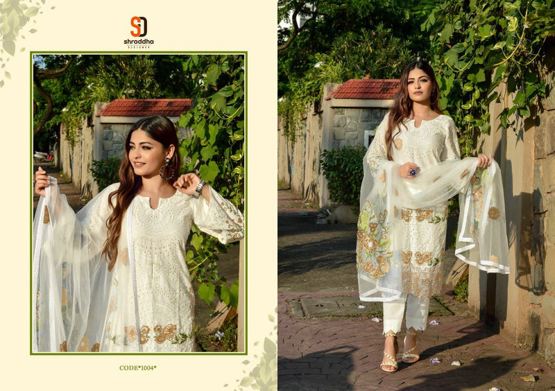 Sharaddha Designer Aaliya Cambric Cotton With Chiken Work