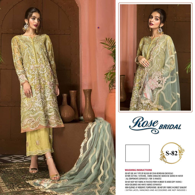 Shanaya Fashion Rose Bridal S 82 Heavy Faux Georgette Embroidered Handwork Salwar Kameez