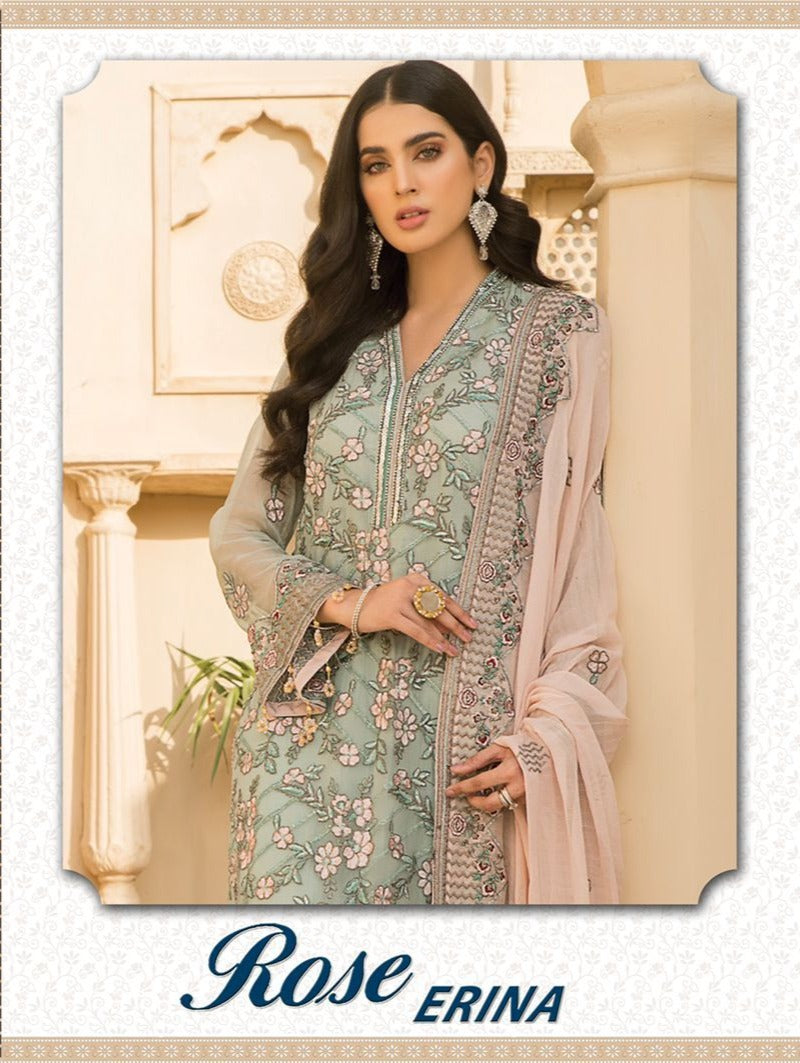 Shanaya Fashion Rose Erina Faux Georgette Heavy Embroidered Work Pakistani Suit