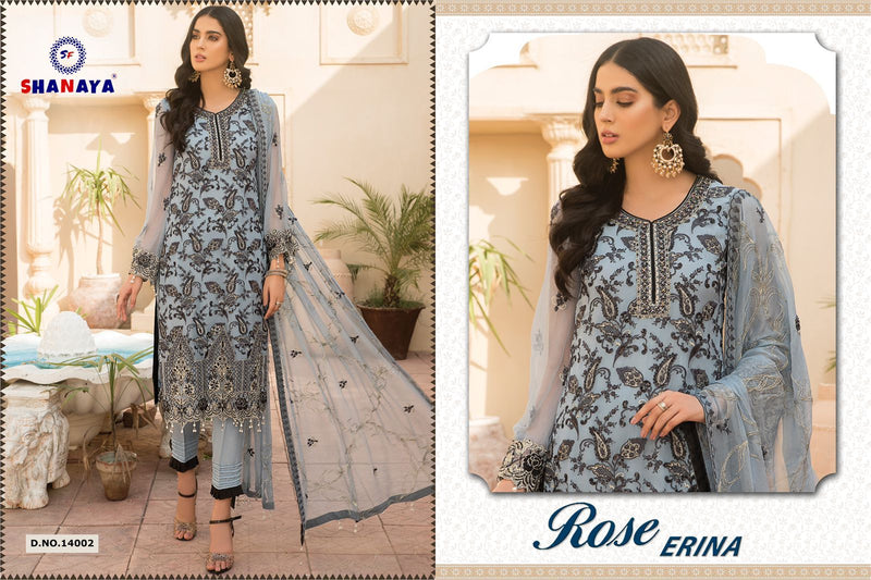 Shanaya Fashion Rose Erina Faux Georgette Heavy Embroidered Work Pakistani Suit