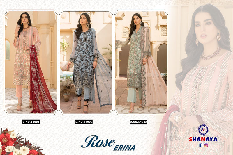 Shanaya Fashion Rose Erina Faux Georgette Heavy Embroidered Work Pakistani Suit