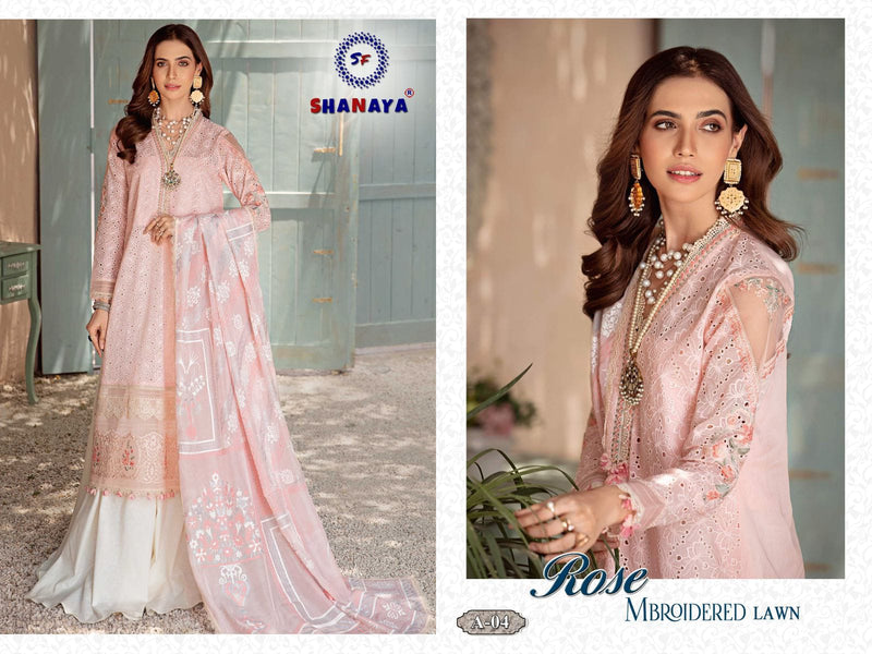 Shanaya Fashion Rose Mbroidered Lawn Stylish Partywear Designer Salwar Kameez