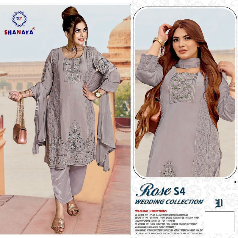 Shanaya Fashion Rose S4 Heavy Fox Georgette Embroidery Handwork Pakistani Suit