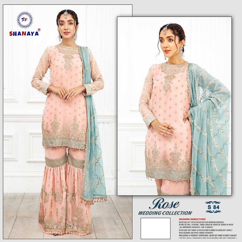 Shanaya Fashion S 84 Heavy Fox Georgette Embroiderd Handwork Salwar Kameez