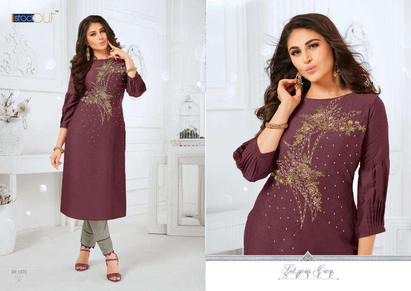 Shaukeen Vol 4 By Anju Fab Bemberg Silk With Neck Work Casual Wear Fancy Readymade Kurtis
