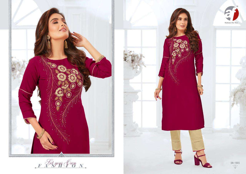 Shaukeen Vol 4 By Anju Fab Bemberg Silk With Neck Work Casual Wear Fancy Readymade Kurtis