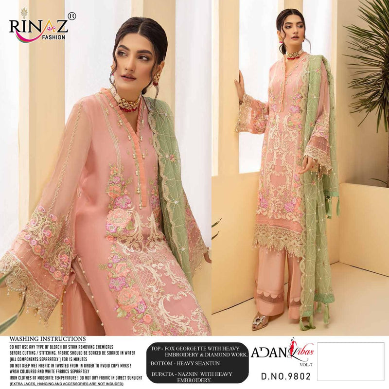 Shenyl Fab Adan Libas Vol 7 Fox Goegette Heavy Embroidery Work Pakistani Suit
