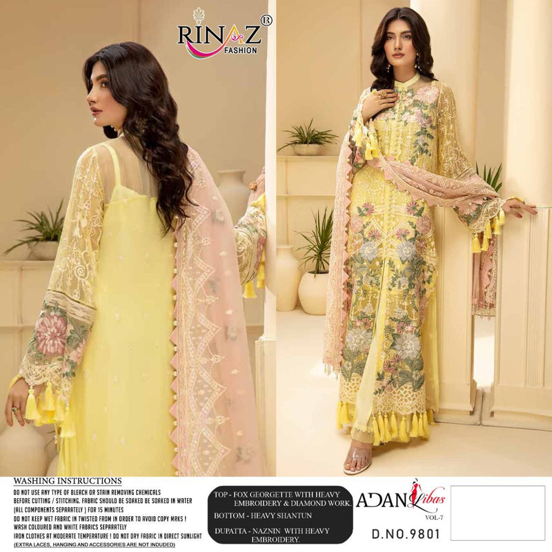 Shenyl Fab Adan Libas Vol 7 Fox Goegette Heavy Embroidery Work Pakistani Suit