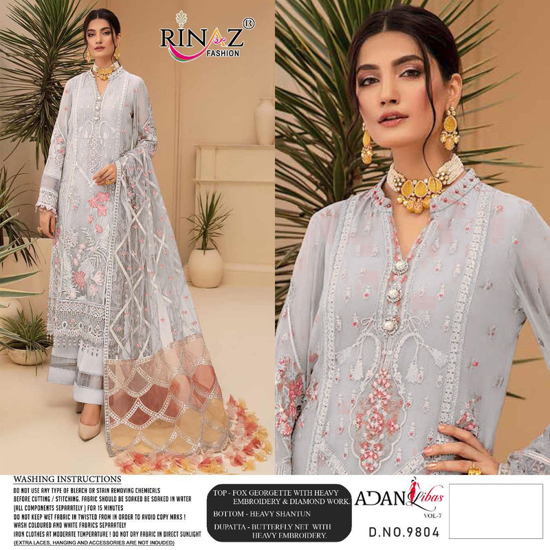 Shenyl Fab Adan Libas Vol 7 Fox Goegette Heavy Embroidery Work Pakistani Suit