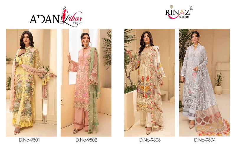 Shenyl Fab Adan Libas Vol 7 Fox Goegette Heavy Embroidery Work Pakistani Suit
