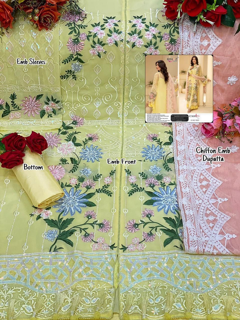 Shenyl Fab Adan Libas Vol 7 Fox Goegette Heavy Embroidery Work Pakistani Suit