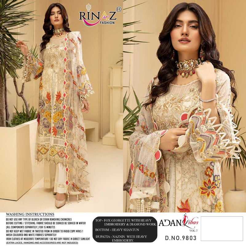 Shenyl Fab Adan Libas Vol 7 Fox Goegette Heavy Embroidery Work Pakistani Suit