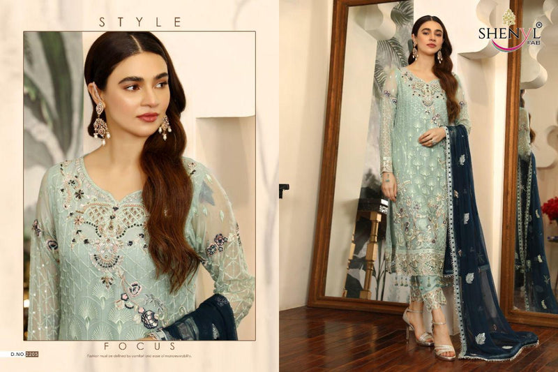 Shenyl Fab Emaan Adeel Vol 5 Faux Georgette With Heavy Embroidery Work