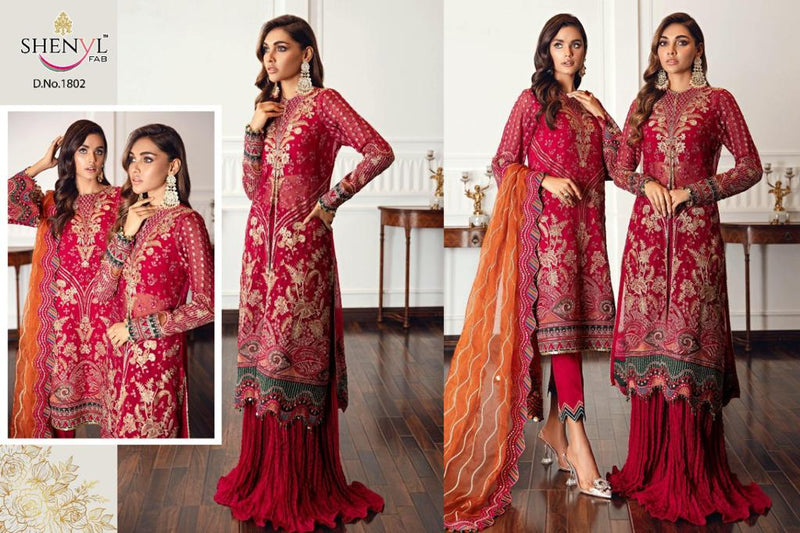 Shenyl Fab Launch Shenyl Hits Vol 7 Fox Georgette With Heavy Embroidery Work Wedding Wear Salwar Kameez
