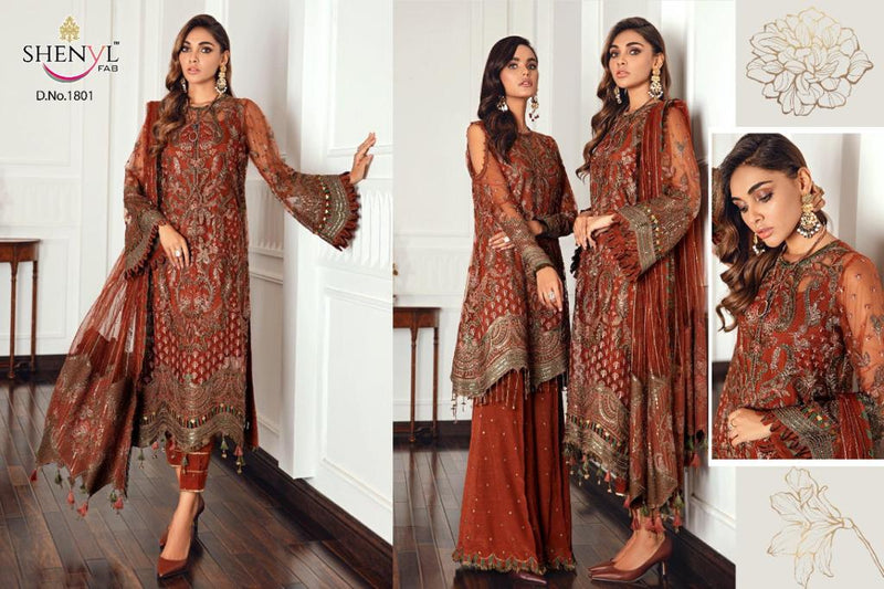 Shenyl Fab Launch Shenyl Hits Vol 7 Fox Georgette With Heavy Embroidery Work Wedding Wear Salwar Kameez
