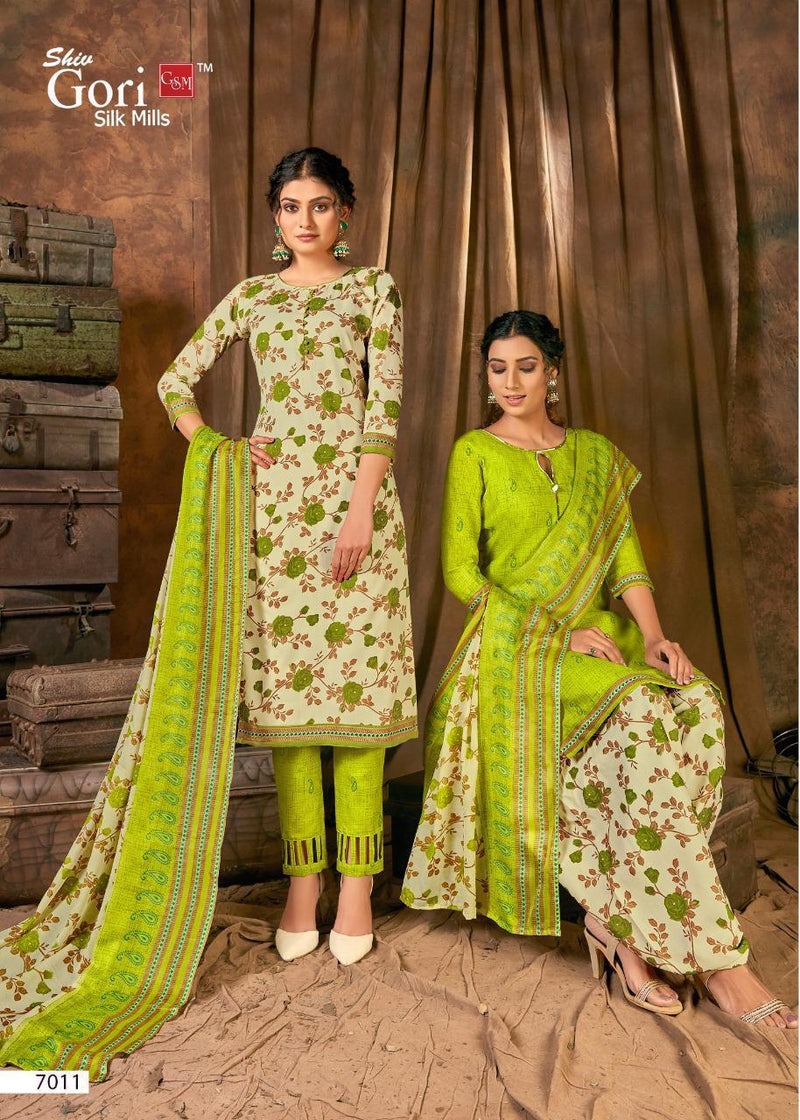 Shiv Gori Silk Mils Cotton Heavy Indonesia With Beautiful Gala Salwar Suit