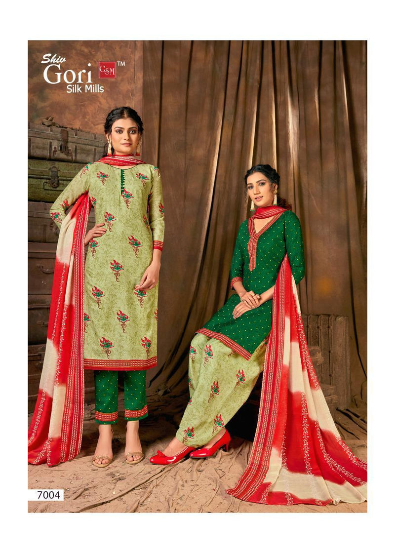 Shiv Gori Silk Mils Cotton Heavy Indonesia With Beautiful Gala Salwar Suit