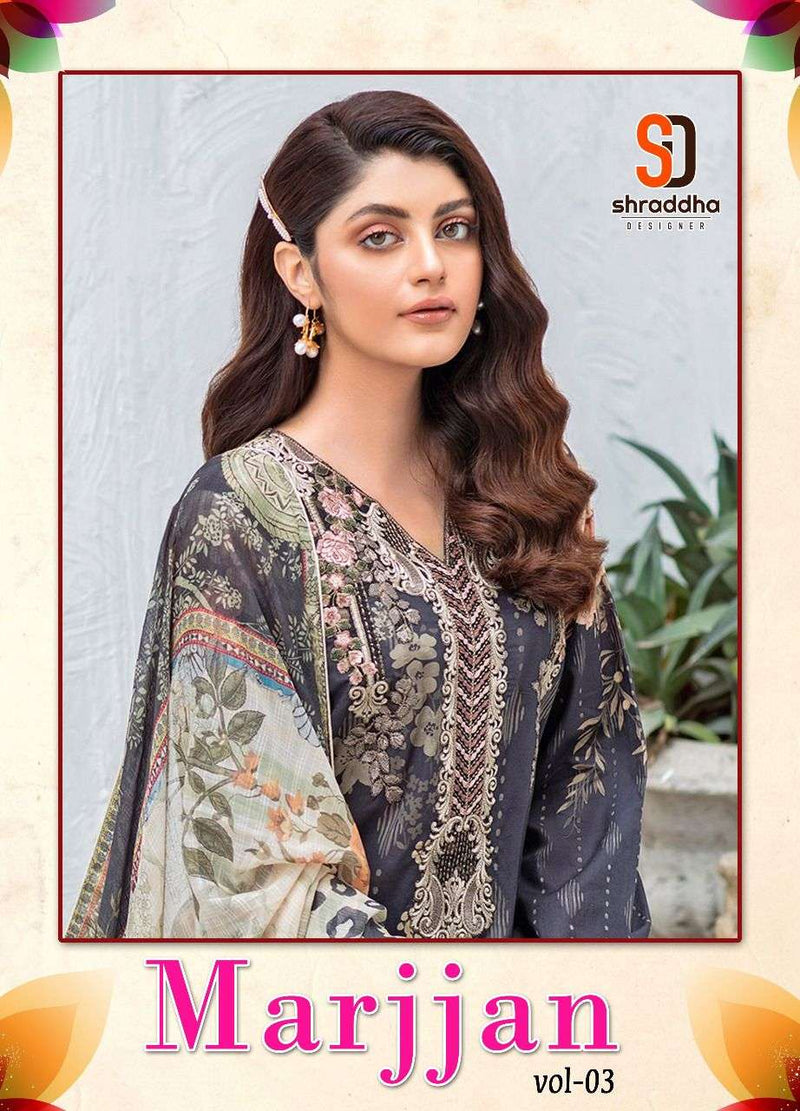 Shraddha Designer Marjjan Vol 3 Lawn Cotton Printed Pakistani Salwar Kameez
