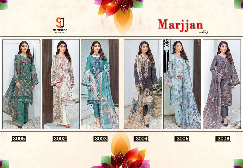 Shraddha Designer Marjjan Vol 3 Lawn Cotton Printed Pakistani Salwar Kameez