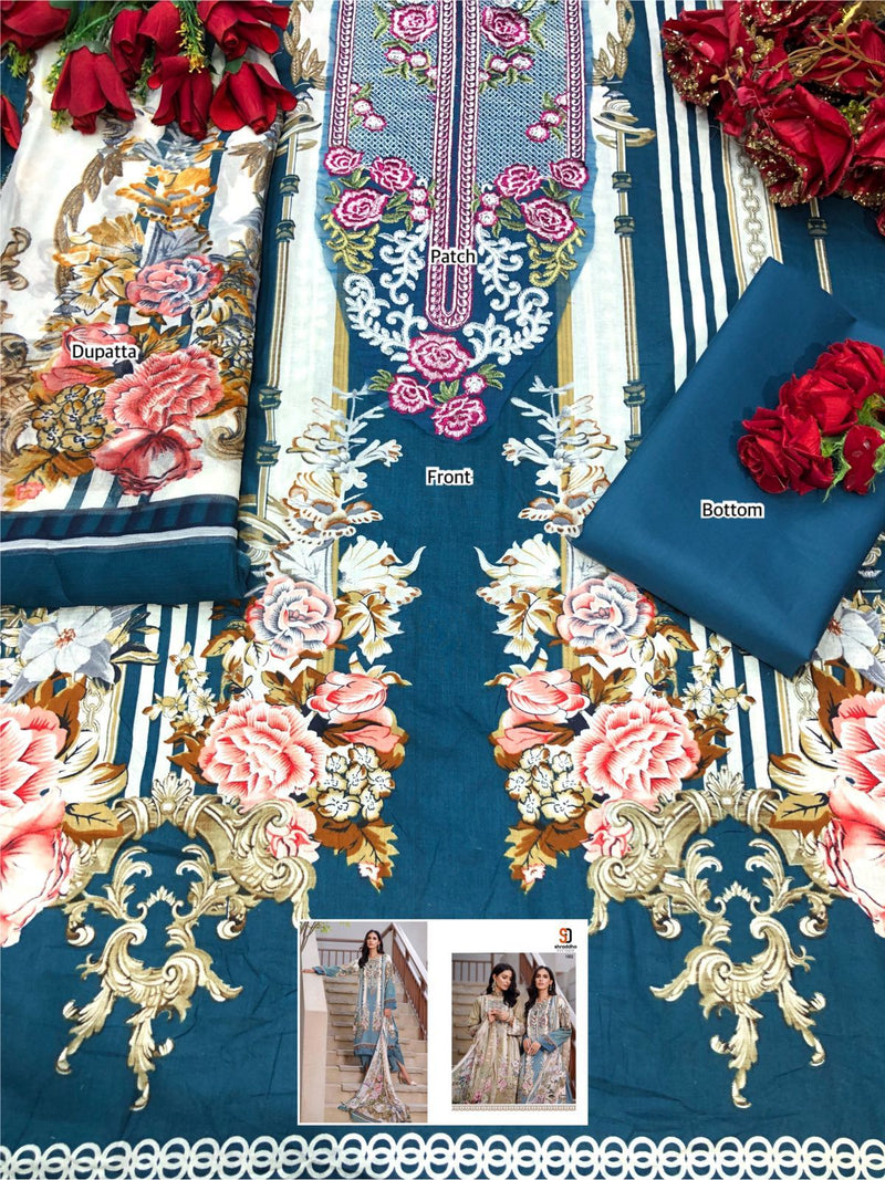 Shraddha Designer Ombre Lawn Cotton Printed Heavy Embroidery Work Salwar Suit