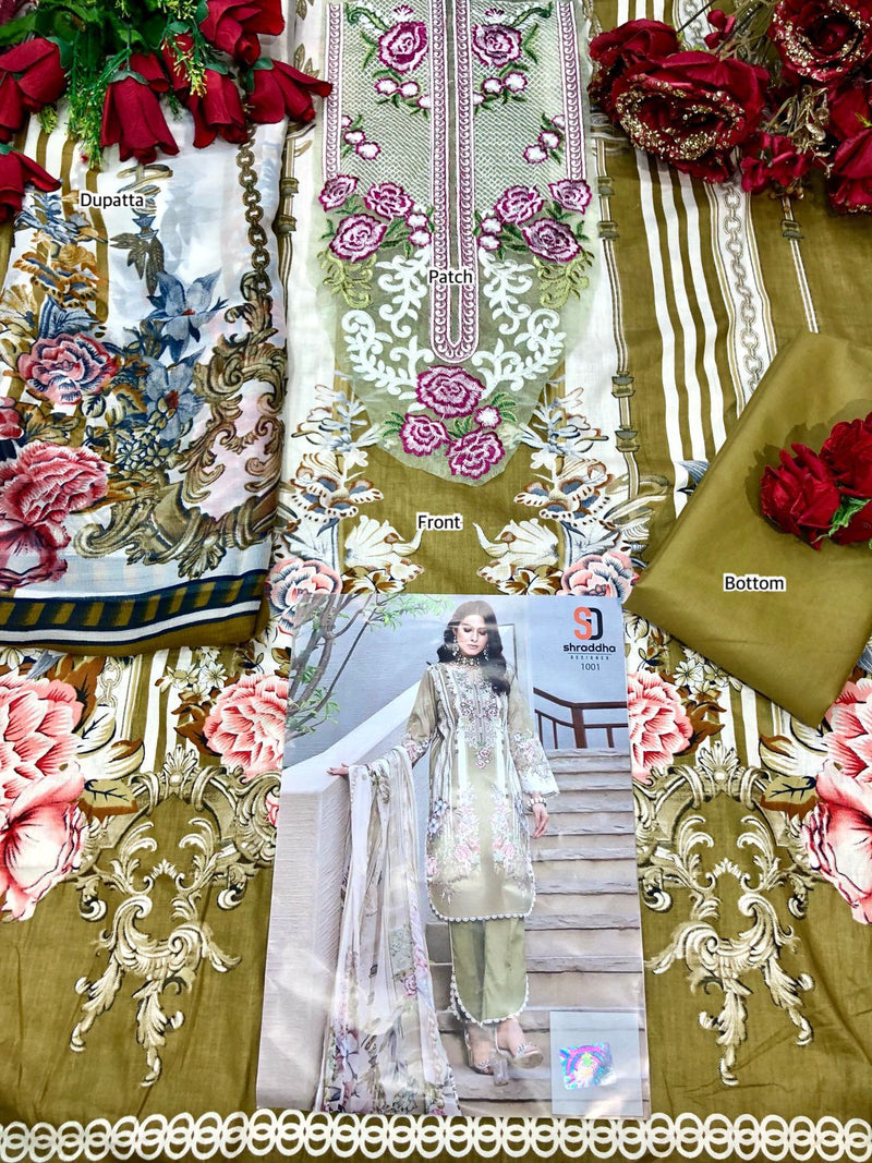 Shraddha Designer Ombre Lawn Cotton Printed Heavy Embroidery Work Salwar Suit