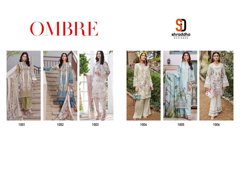 Shraddha Designer Ombre Lawn Cotton Printed Heavy Embroidery Work Salwar Suit