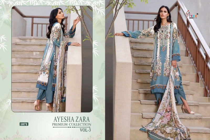 Shree Fab Ayesha Zara Remix Pure Cotton Embroidery Work Pakistani Suit