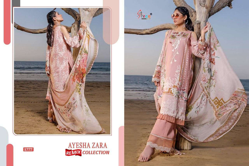 Shree Fab Ayesha Zara Remix Pure Cotton Embroidery Work Pakistani Suit
