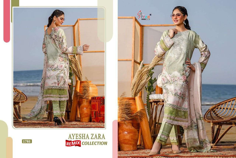 Shree Fab Ayesha Zara Remix Pure Cotton Embroidery Work Pakistani Suit