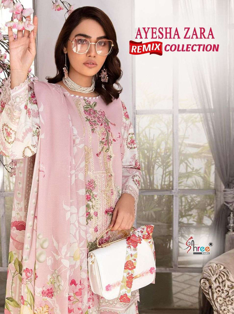Shree Fab Ayesha Zara Remix Pure Cotton Embroidery Work Pakistani Suit