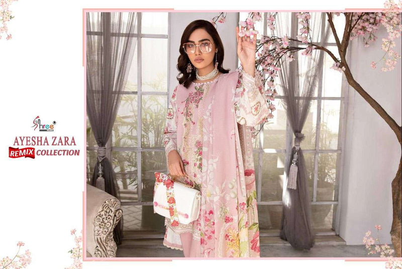 Shree Fab Ayesha Zara Remix Pure Cotton Embroidery Work Pakistani Suit