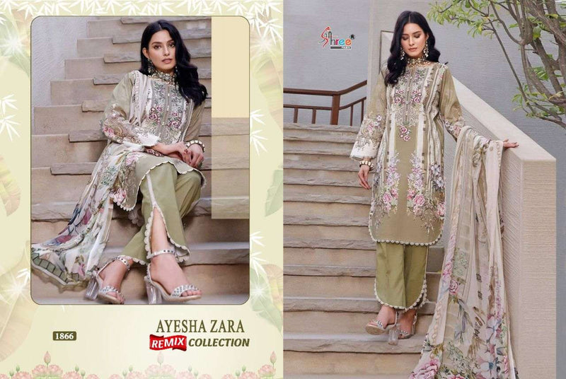 Shree Fab Ayesha Zara Remix Pure Cotton Embroidery Work Pakistani Suit
