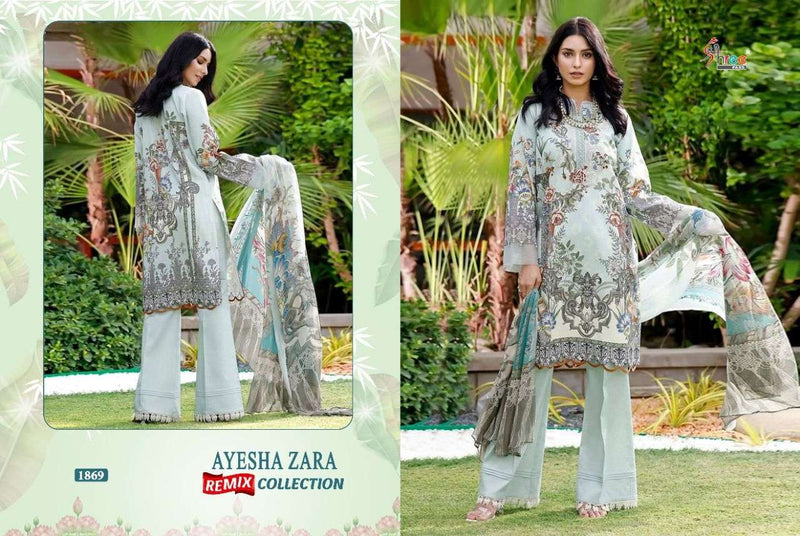 Shree Fab Ayesha Zara Remix Pure Cotton Embroidery Work Pakistani Suit