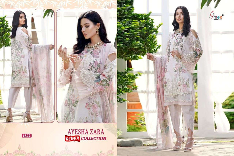 Shree Fab Ayesha Zara Remix Pure Cotton Embroidery Work Pakistani Suit