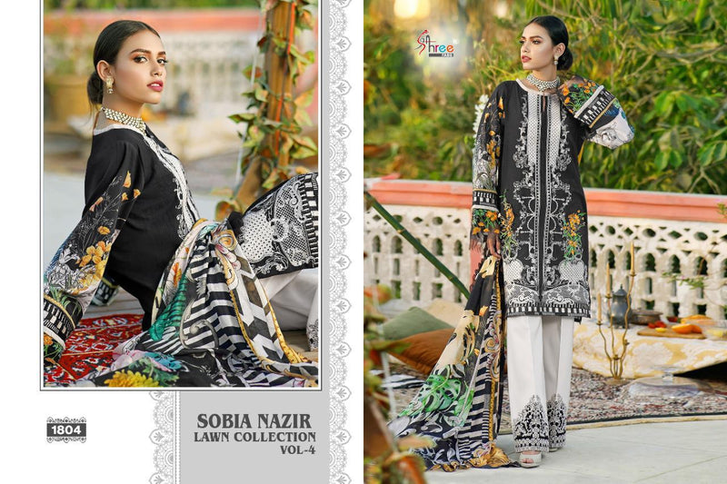 Shree Fab Launch Sobia Nazir Lawn Collection Vol 4 Lawn Cotton Self Embroidery Work Designer Salwar Kameez