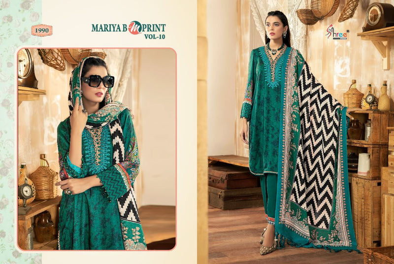Shree Fab Maria B M Print  Vol 10 Jam Cotton  Party Wear Salwar kameez