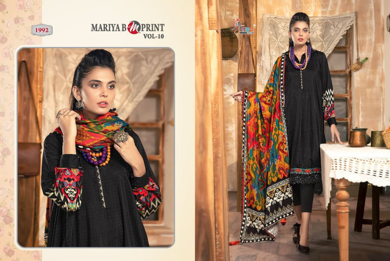 Shree Fab Maria B M Print  Vol 10 Jam Cotton  Party Wear Salwar kameez