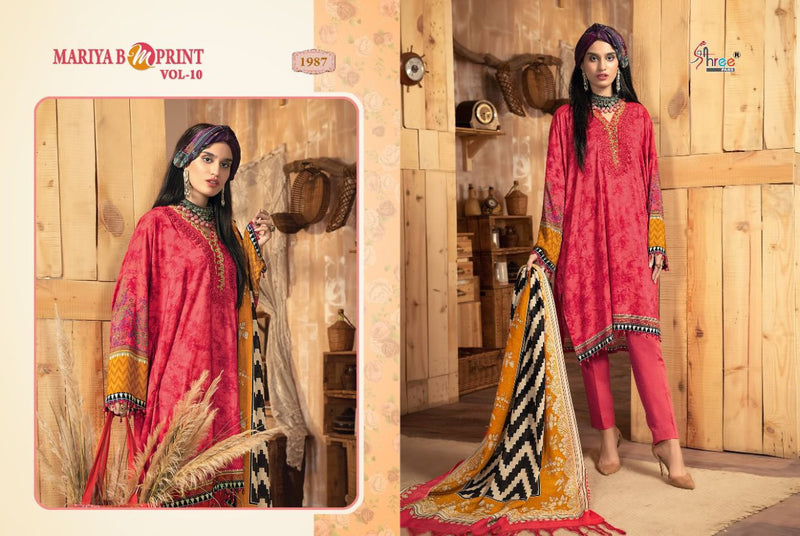 Shree Fab Maria B M Print  Vol 10 Jam Cotton  Party Wear Salwar kameez