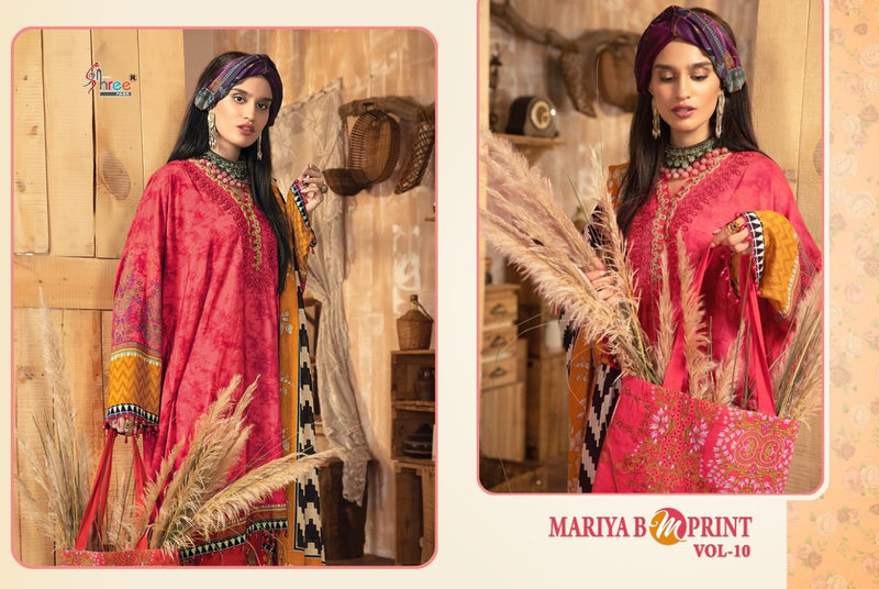 Shree Fab Maria B M Print  Vol 10 Jam Cotton  Party Wear Salwar kameez