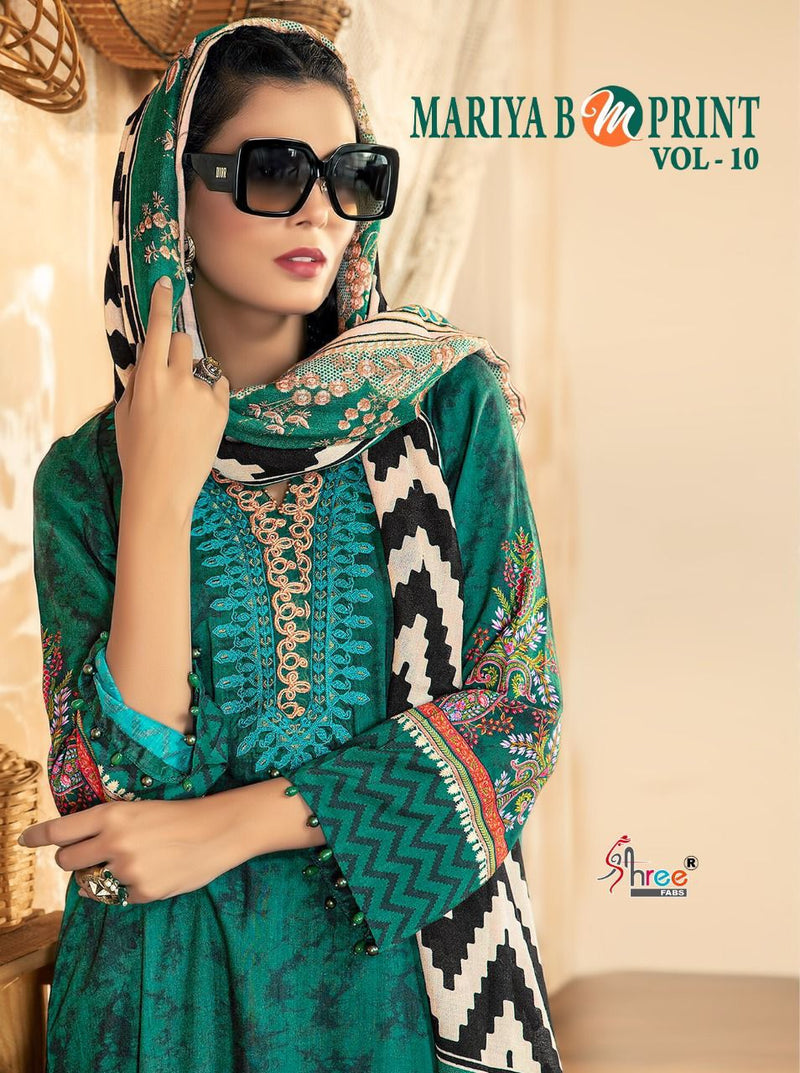 Shree Fab Maria B M Print  Vol 10 Jam Cotton  Party Wear Salwar kameez
