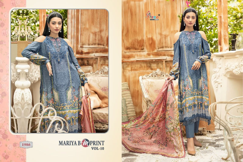 Shree Fab Maria B M Print  Vol 10 Jam Cotton  Party Wear Salwar kameez