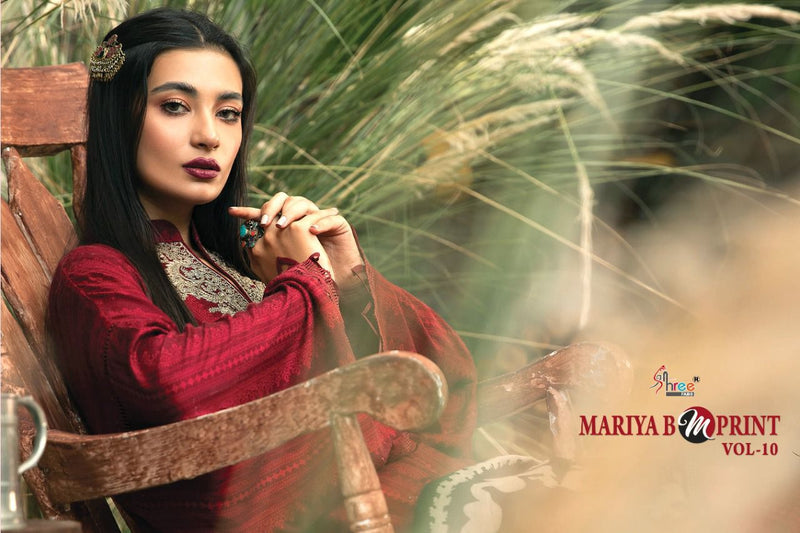 Shree Fab Maria B M Print  Vol 10 Jam Cotton  Party Wear Salwar kameez