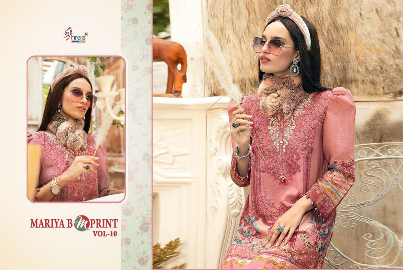 Shree Fab Maria B M Print  Vol 10 Jam Cotton  Party Wear Salwar kameez
