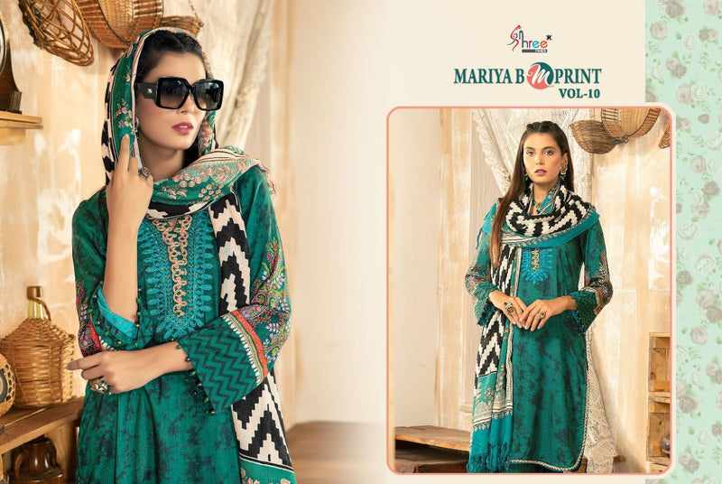 Shree Fab Maria B M Print  Vol 10 Jam Cotton  Party Wear Salwar kameez