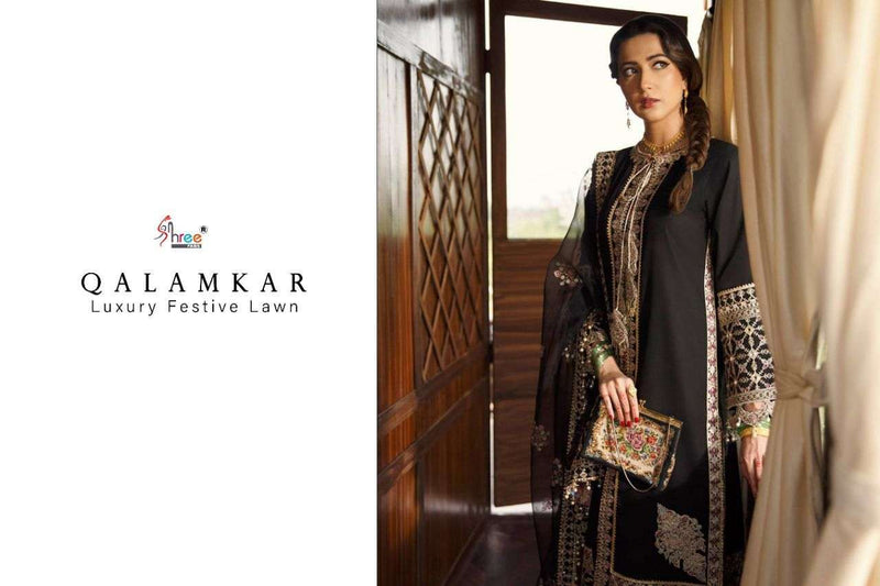Shree Fab Qalamkar Luxury Festive Pure Lawn Exclusive Embroidery Work Pakistani Suit