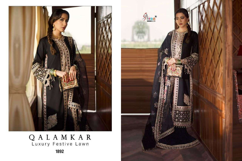 Shree Fab Qalamkar Luxury Festive Pure Lawn Exclusive Embroidery Work Pakistani Suit