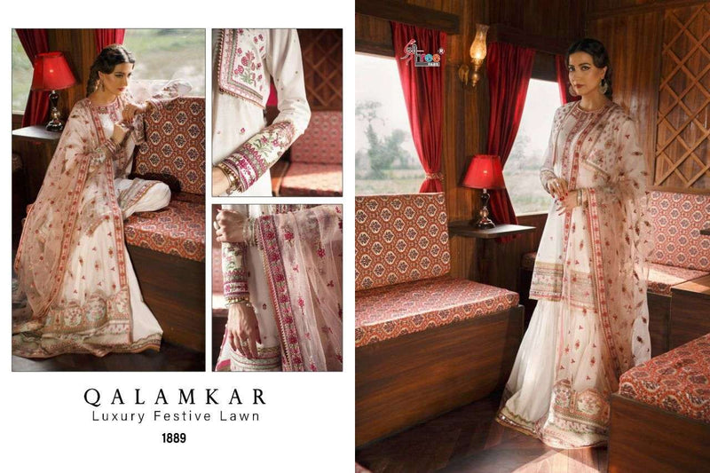 Shree Fab Qalamkar Luxury Festive Pure Lawn Exclusive Embroidery Work Pakistani Suit